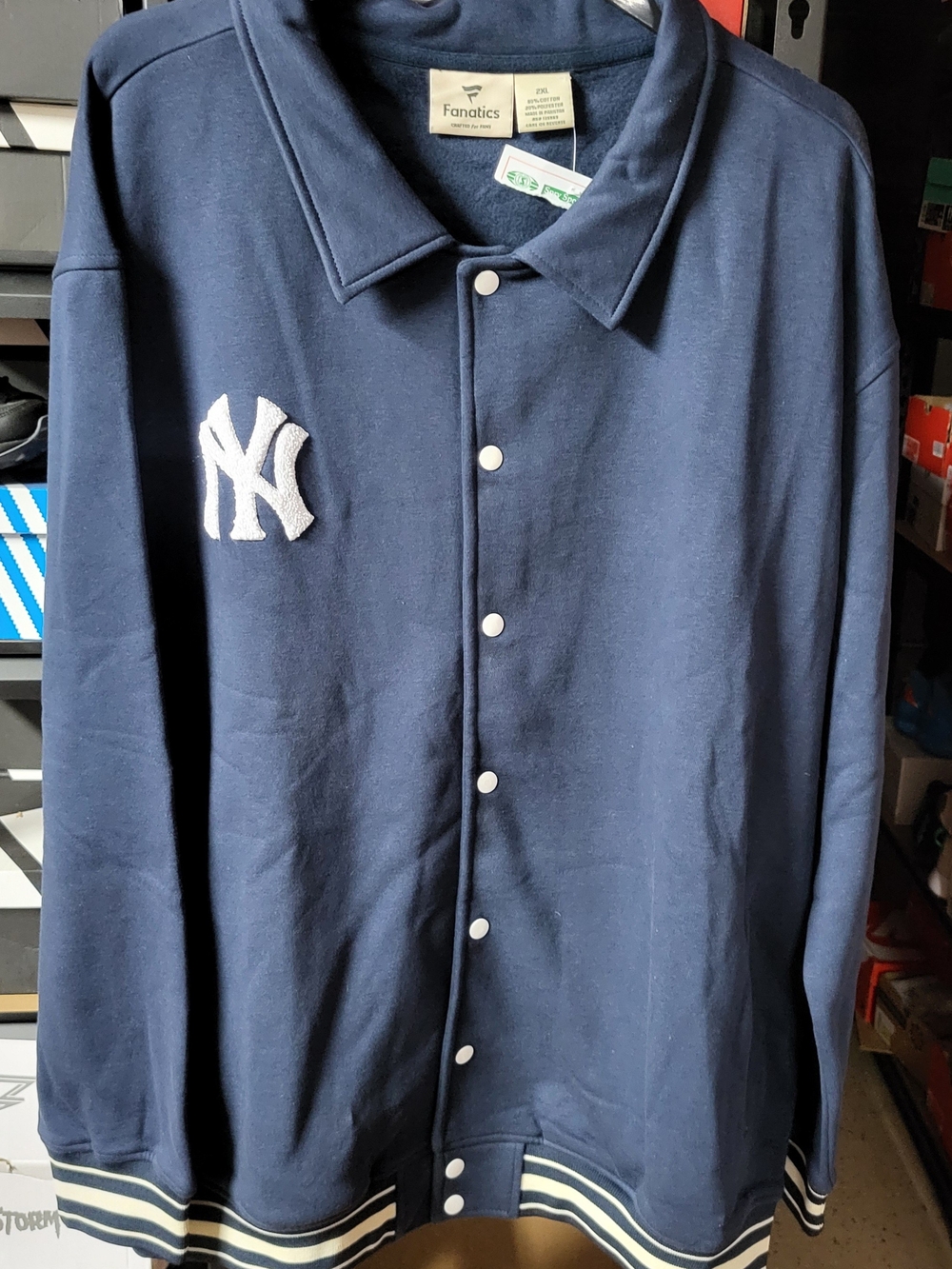 *NEW* MLB New York Yankees Fanatics Jacket Full Button Navy Blue Size 2XL